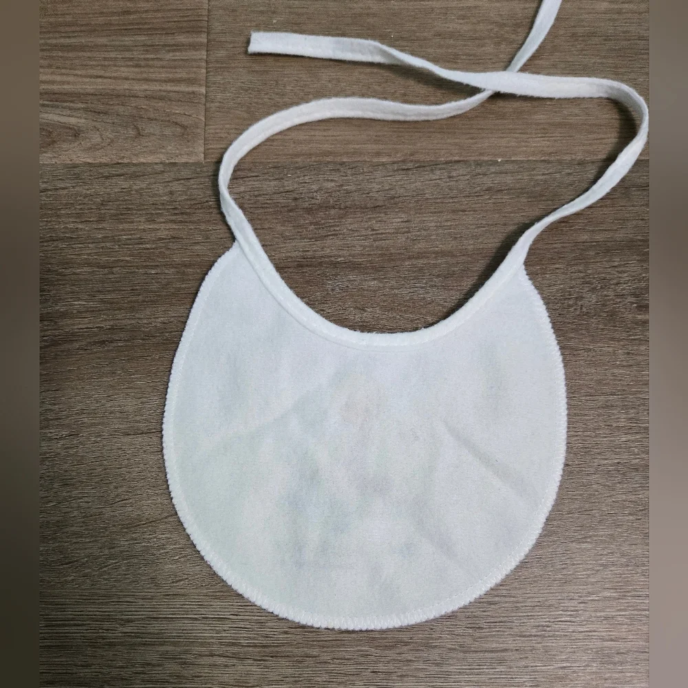 Vintage Precious Moments Samuel J Butcher White Baby Bib Make a Joyful Noise